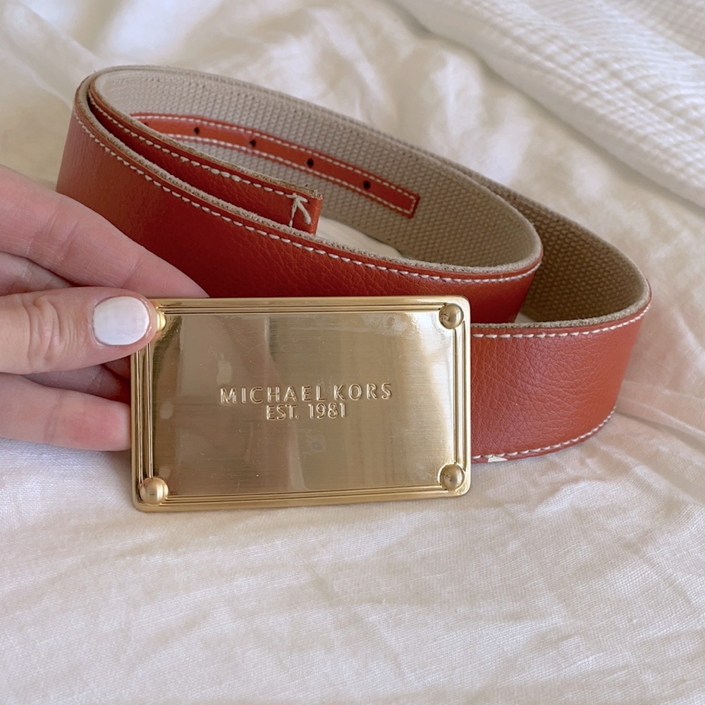 Orange and gold Michael Kors belt 38”